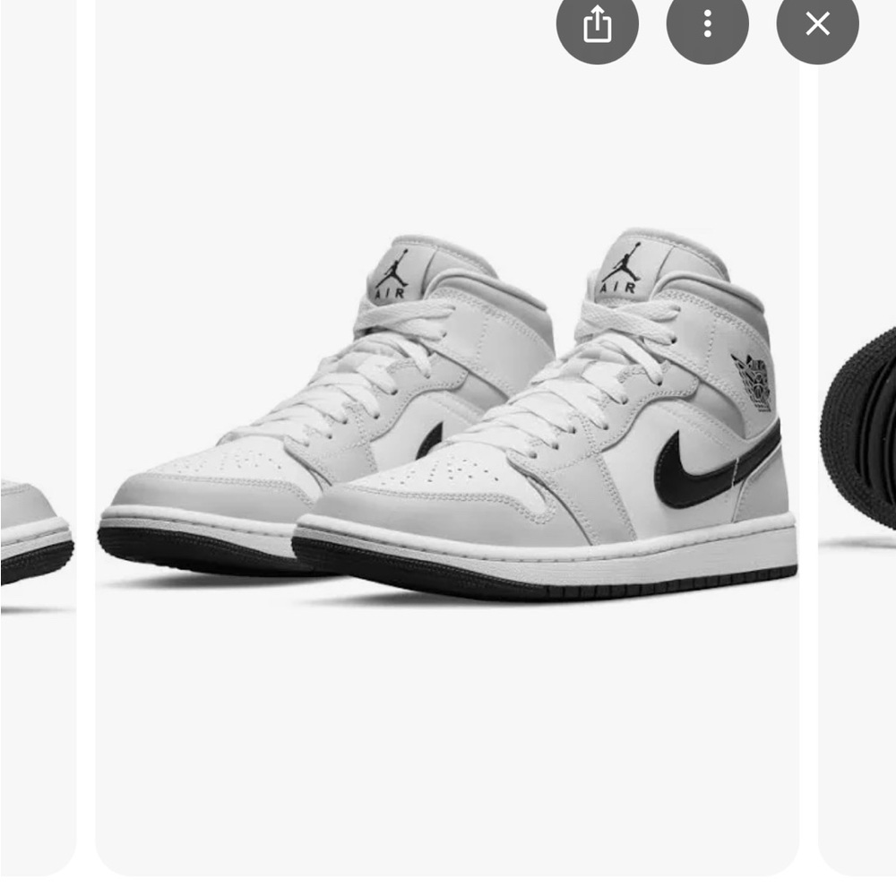 Women Air Jordan 1 MID size 7 Grey Fog/ black- white